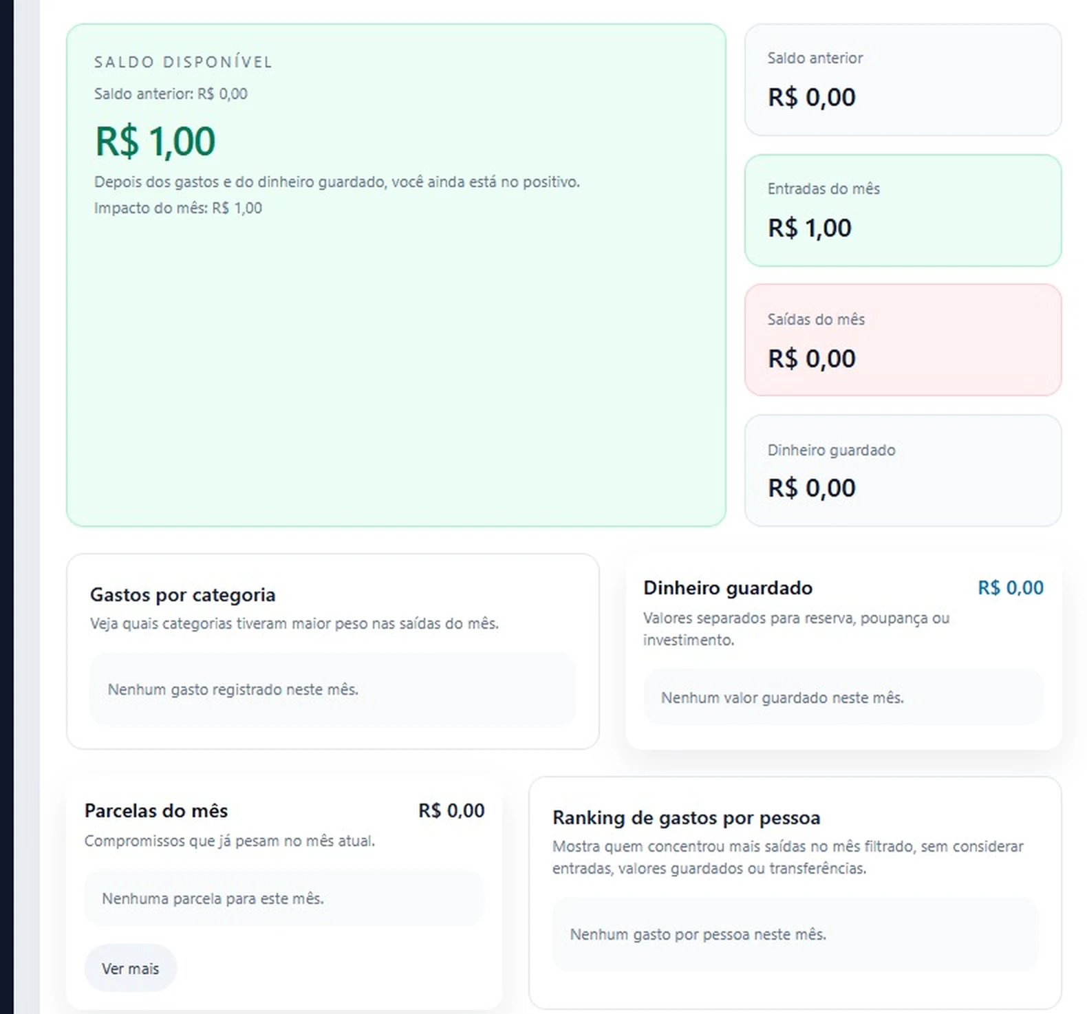 Tela de acompanhamento de compras parceladas